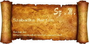 Szabadka Martin névjegykártya