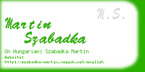 martin szabadka business card